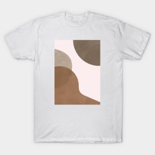 Neutral Abstract Shapes, Line Art Drawing, Scandi Artwork 3 T-Shirt